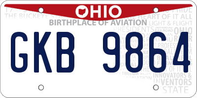 OH license plate GKB9864