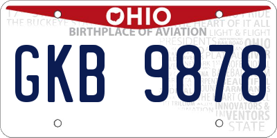 OH license plate GKB9878
