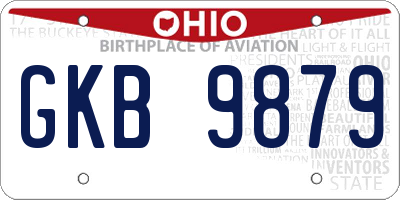 OH license plate GKB9879