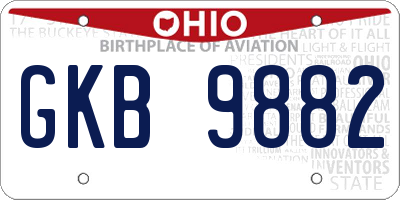 OH license plate GKB9882