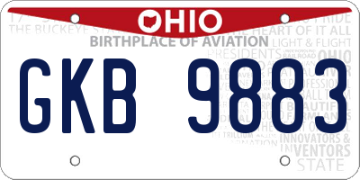 OH license plate GKB9883