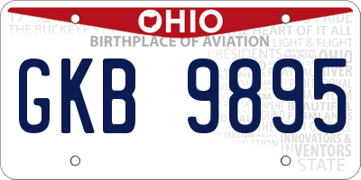 OH license plate GKB9895