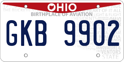 OH license plate GKB9902