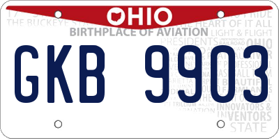 OH license plate GKB9903