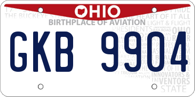 OH license plate GKB9904
