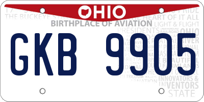 OH license plate GKB9905
