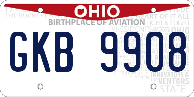 OH license plate GKB9908
