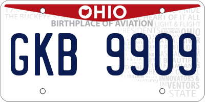 OH license plate GKB9909