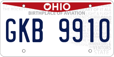 OH license plate GKB9910