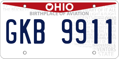 OH license plate GKB9911