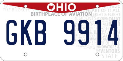 OH license plate GKB9914