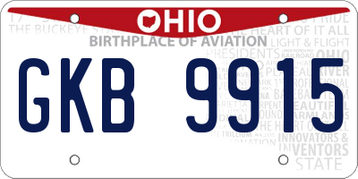 OH license plate GKB9915