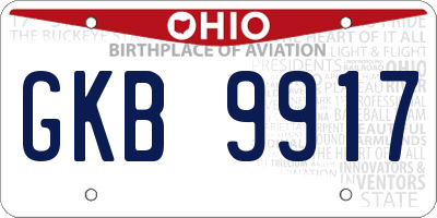 OH license plate GKB9917