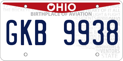 OH license plate GKB9938