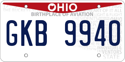 OH license plate GKB9940