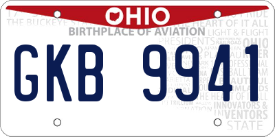 OH license plate GKB9941