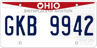 OH license plate GKB9942