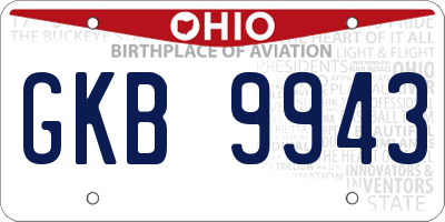 OH license plate GKB9943