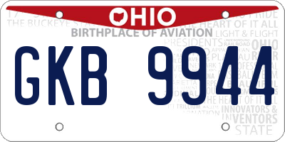 OH license plate GKB9944