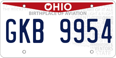 OH license plate GKB9954