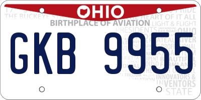 OH license plate GKB9955