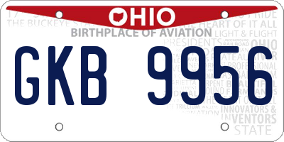 OH license plate GKB9956