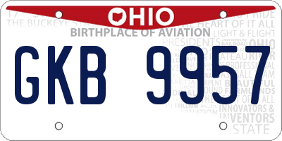 OH license plate GKB9957