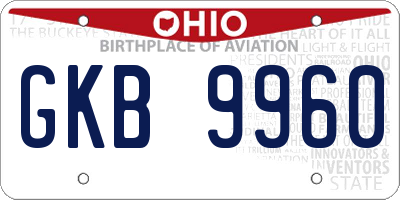 OH license plate GKB9960