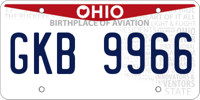 OH license plate GKB9966