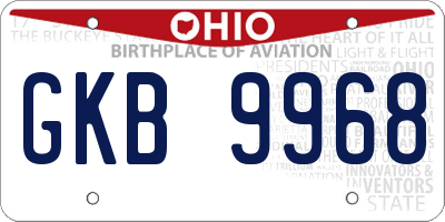 OH license plate GKB9968