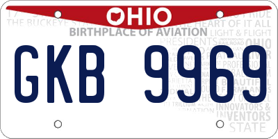 OH license plate GKB9969