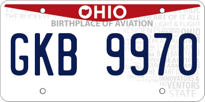 OH license plate GKB9970