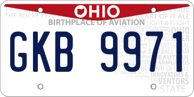 OH license plate GKB9971