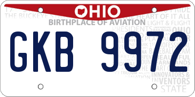 OH license plate GKB9972