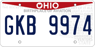 OH license plate GKB9974