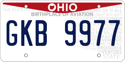 OH license plate GKB9977