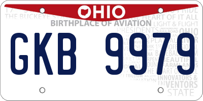OH license plate GKB9979