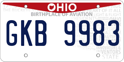 OH license plate GKB9983