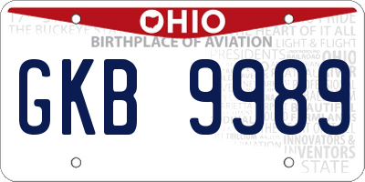 OH license plate GKB9989