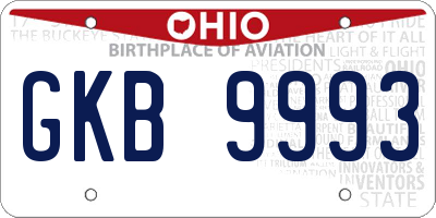 OH license plate GKB9993