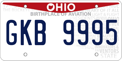 OH license plate GKB9995