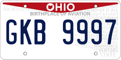 OH license plate GKB9997