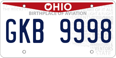 OH license plate GKB9998