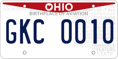 OH license plate GKC0010