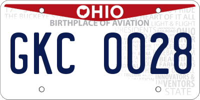 OH license plate GKC0028