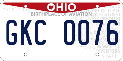 OH license plate GKC0076