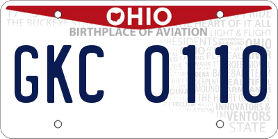 OH license plate GKC0110