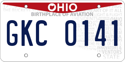 OH license plate GKC0141