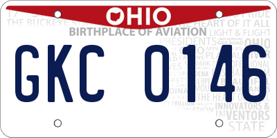 OH license plate GKC0146