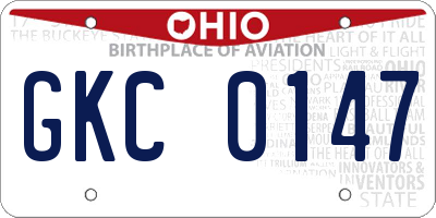 OH license plate GKC0147